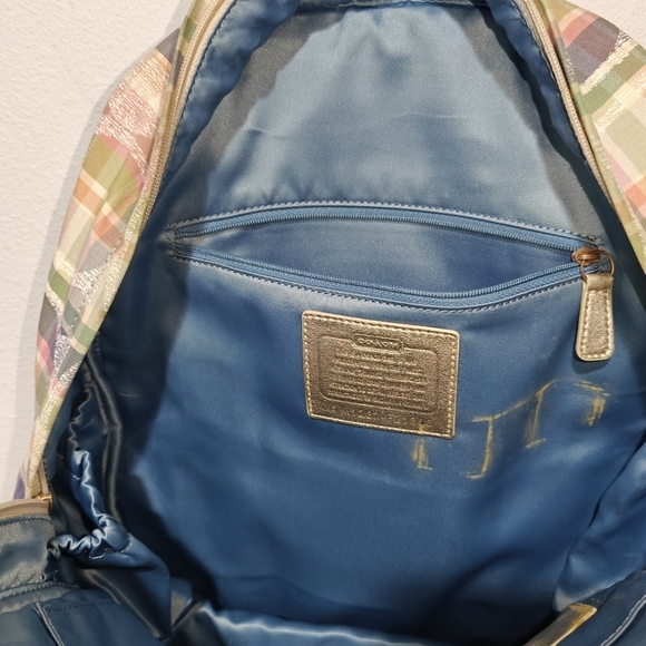 Y2K Coach Poppy Backpack Coach Signature Poppy Madras Full Size Vintage